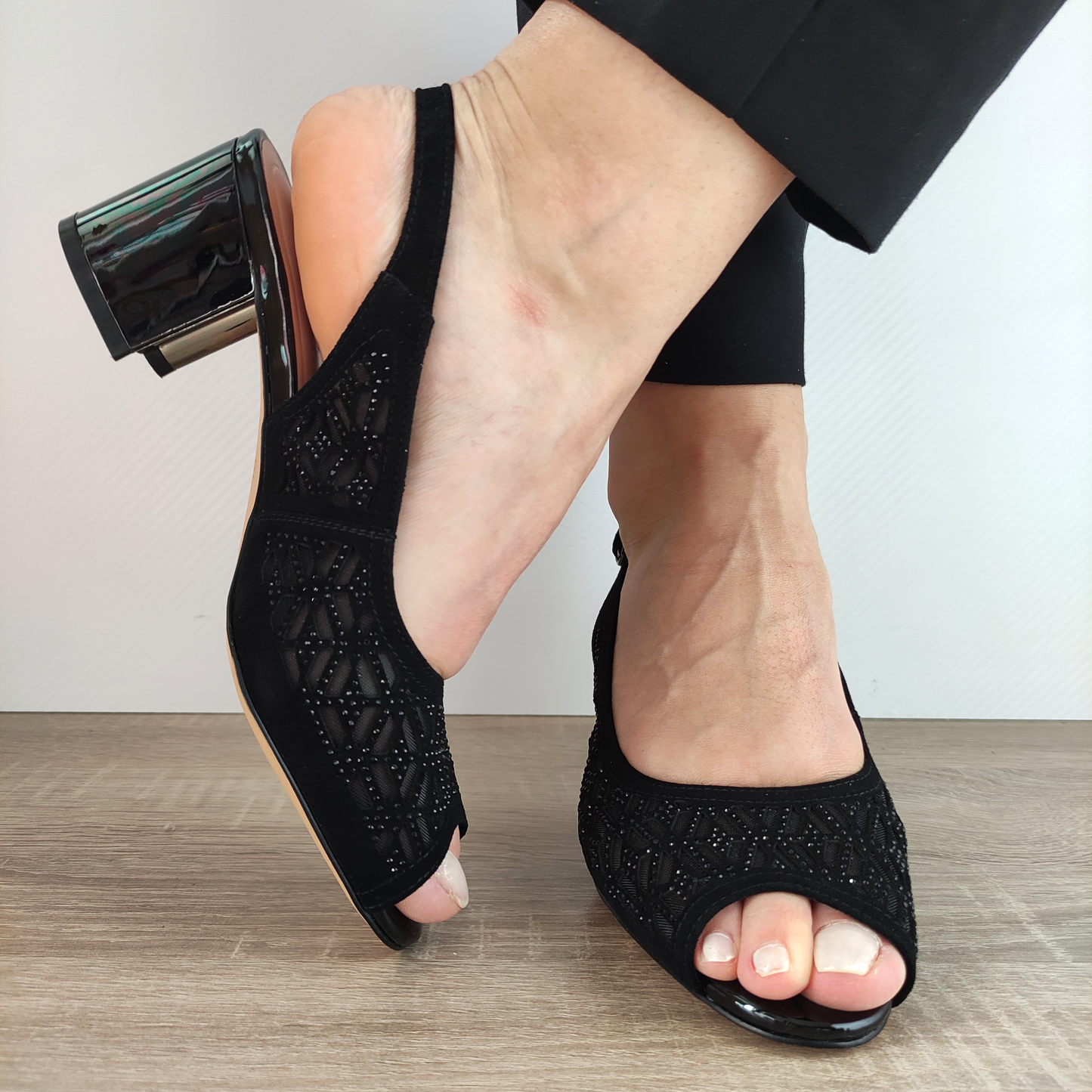 SANDALE ELEGANTE DAMA EPICA 40082B NEGRE VELUR
