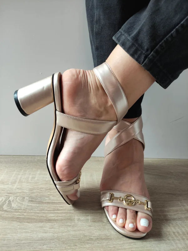 SANDALE ELEGANTE DAMA EPICA YM285H2 NUDE METALIC - imagine 4
