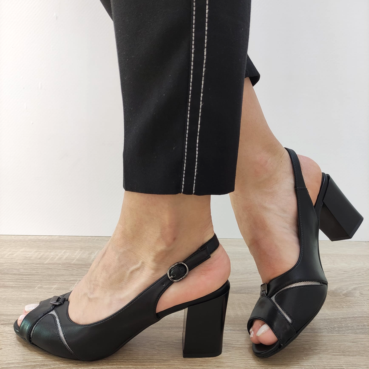 SANDALE ELEGANTE DAMA PASS 20001 A01-N NEGRE - imagine 2