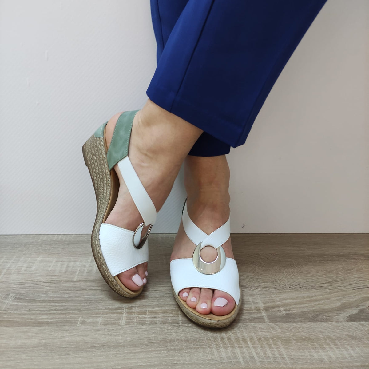 SANDALE CASUAL DAMA RIEKER 624H6-80 ALBE - imagine 5