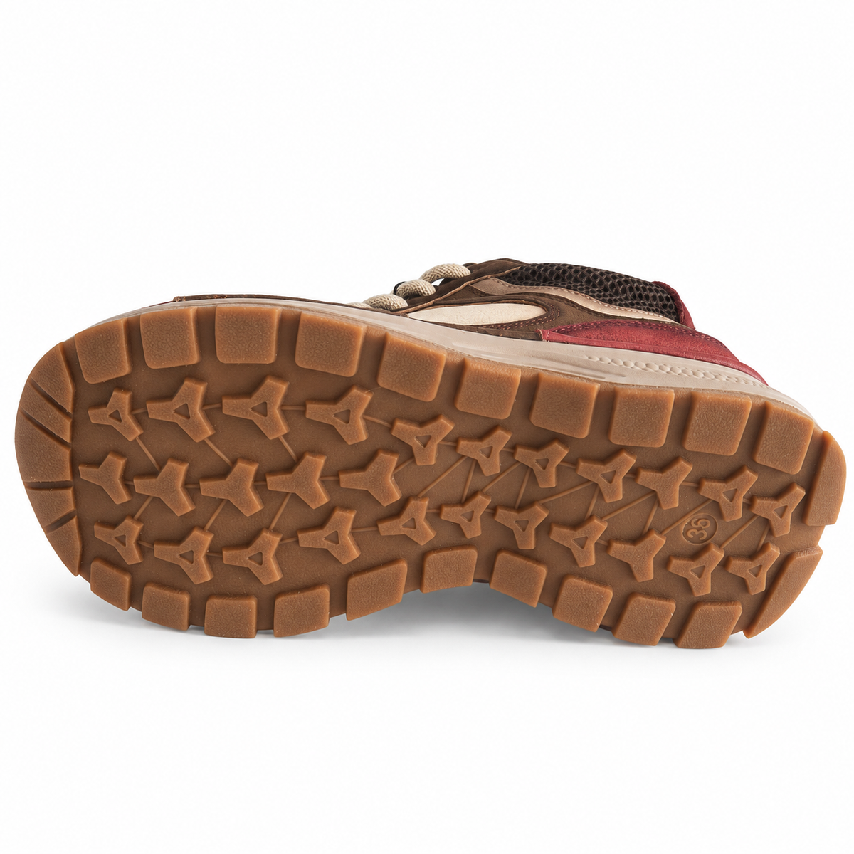 Pantofi Sport Damă Franco Gerardo 8001 Bej cu Bordo