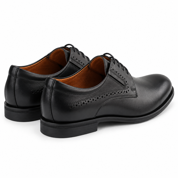 Pantofi Eleganți Bărbați CONHPOL A667-0228-00S02 Negru Negru – vedere din spate, 3/4