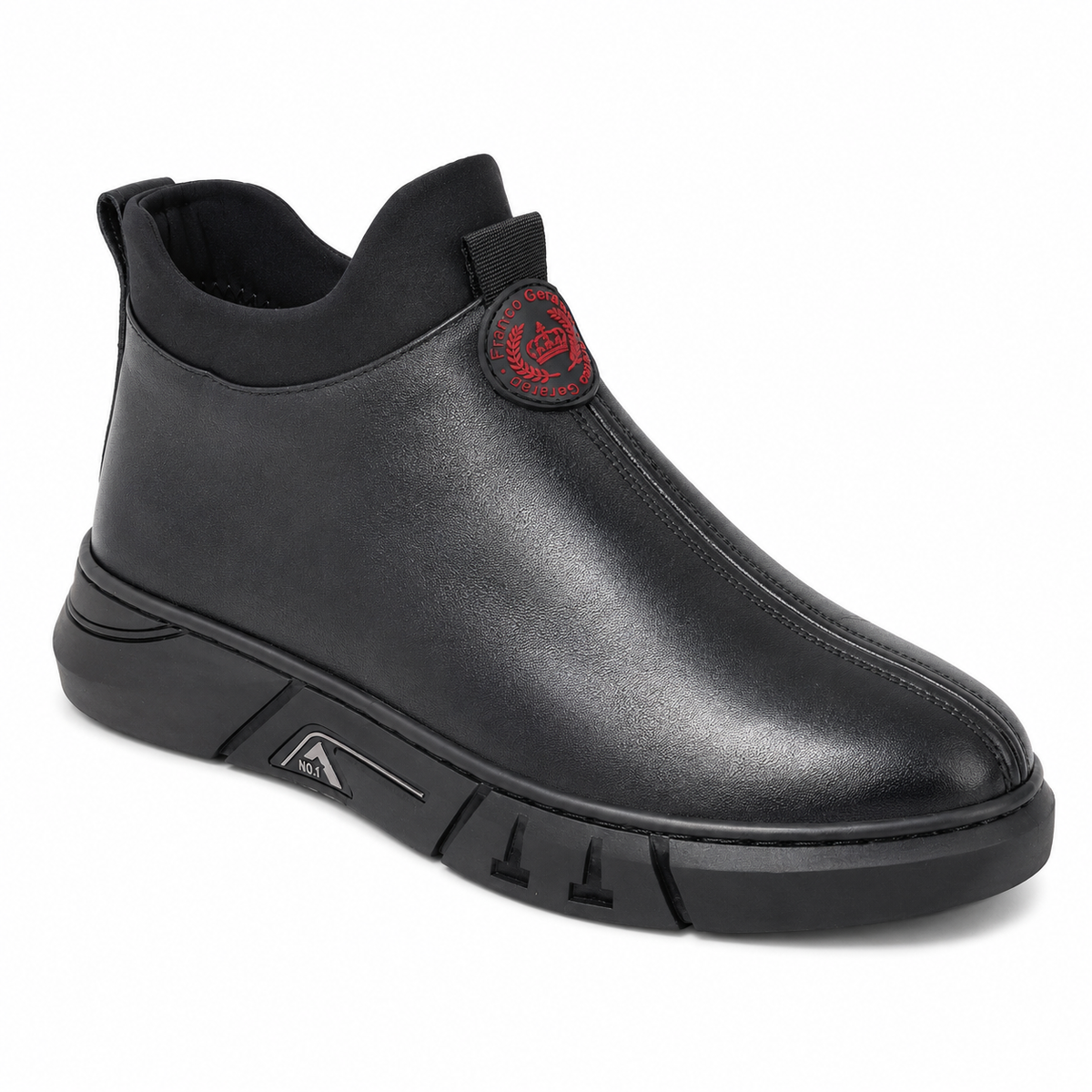 Ghete Casual Bărbați Franco Gerardo HJNH-03 Negru – Piele Naturală