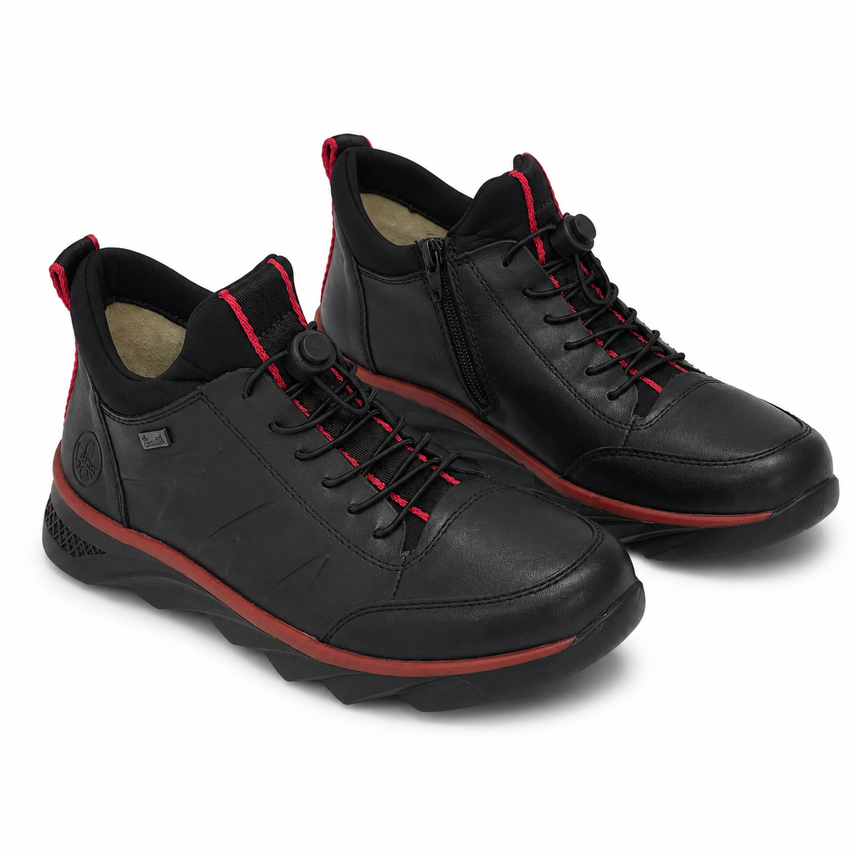 Ghete Casual Bărbați RIEKER RI405 Negru – Piele Naturală