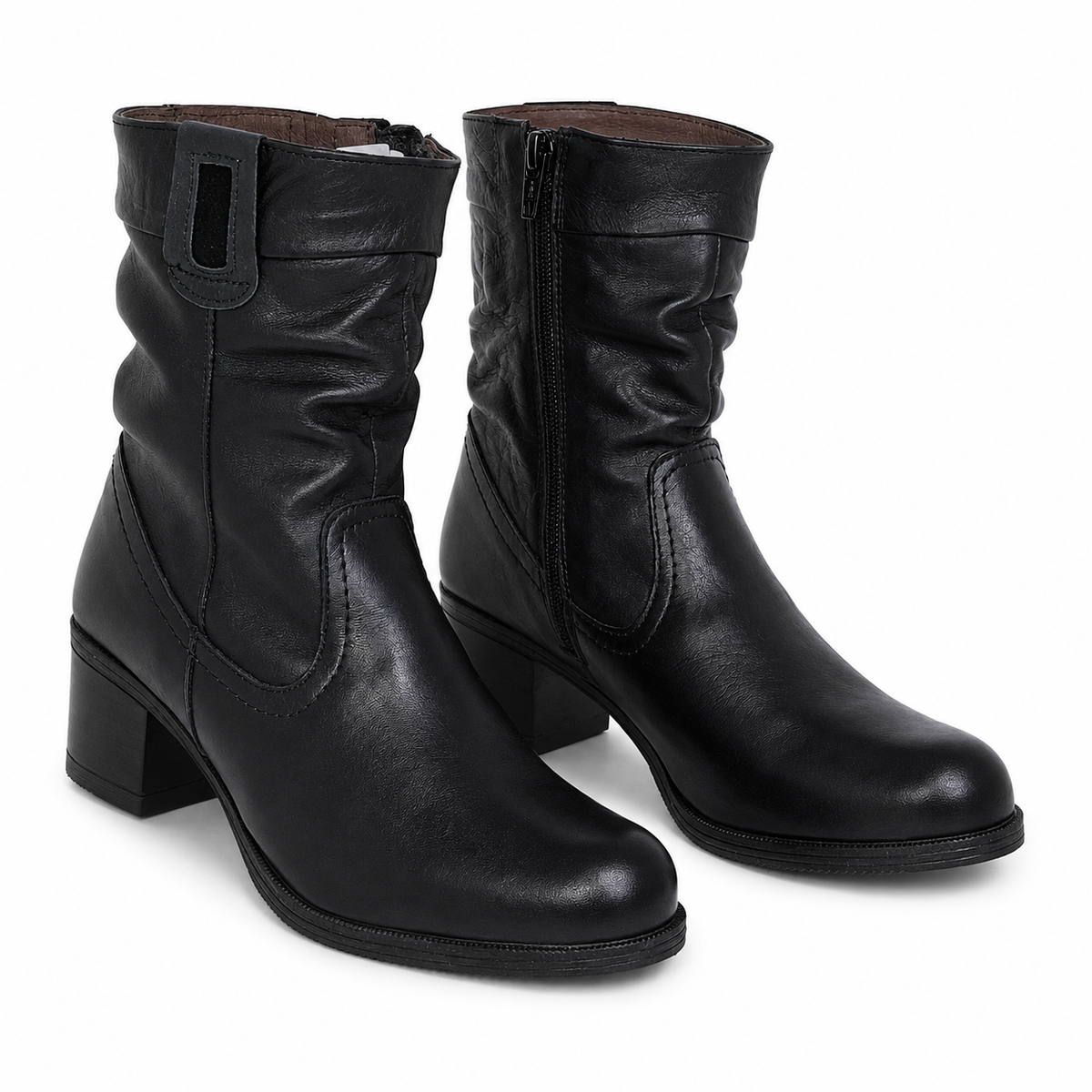 Ghete Casual Damă NICOLIS 151810 Negre – Piele Naturală