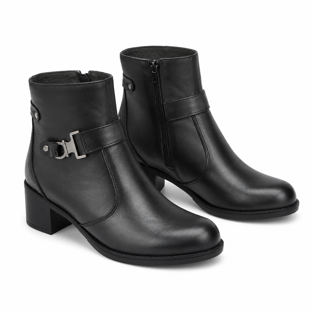 Ghete Casual Damă NICOLIS 141410 Negru – Piele Naturală