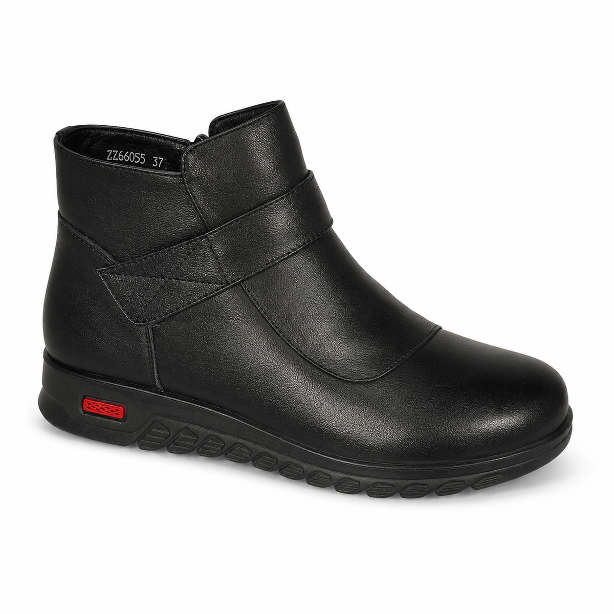 Ghete Casual Damă Formazione ZZ66055 Negru – Piele Naturală