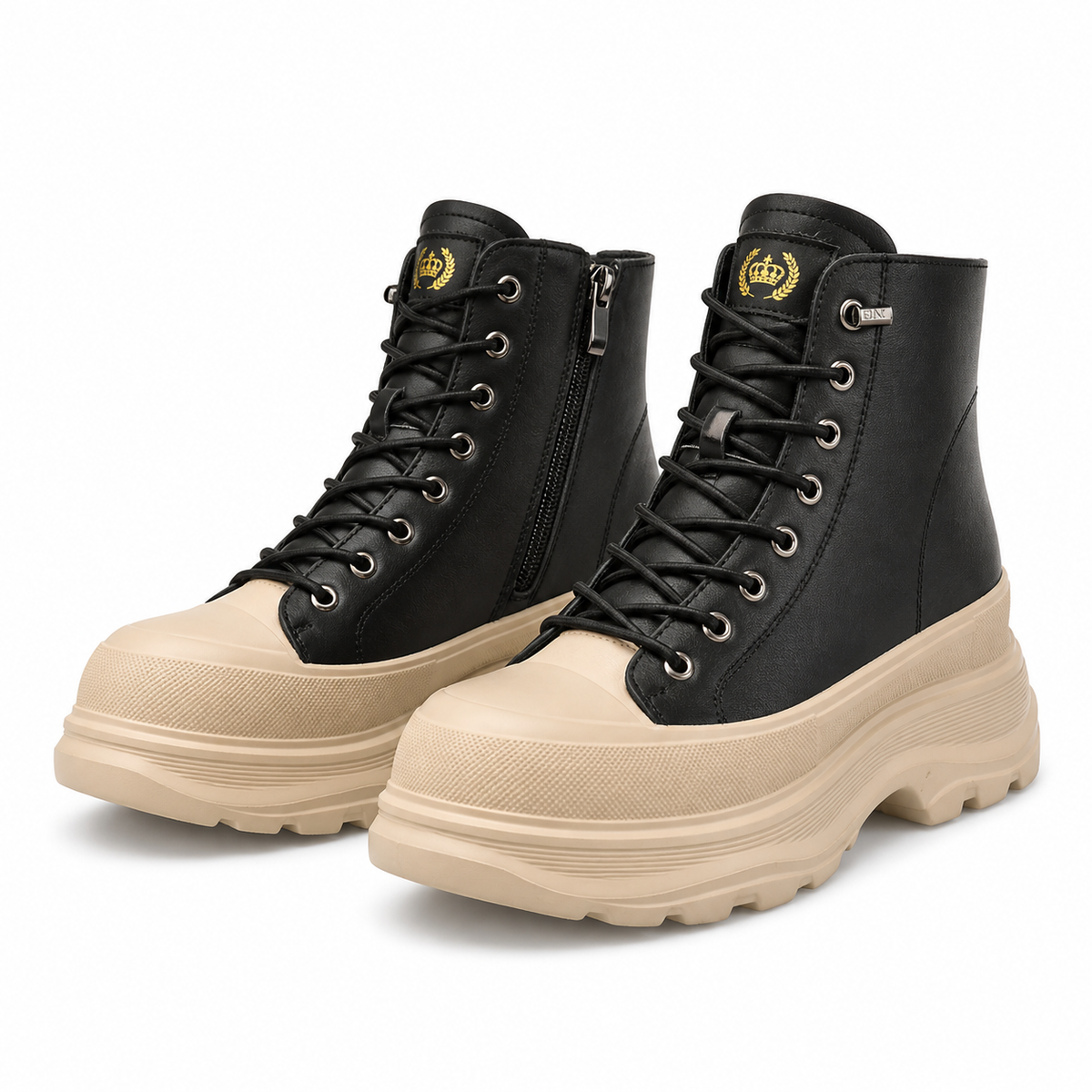 GHETE CASUAL DAMA FRANCO GERARDO 66081 NEGRE CU BEJ