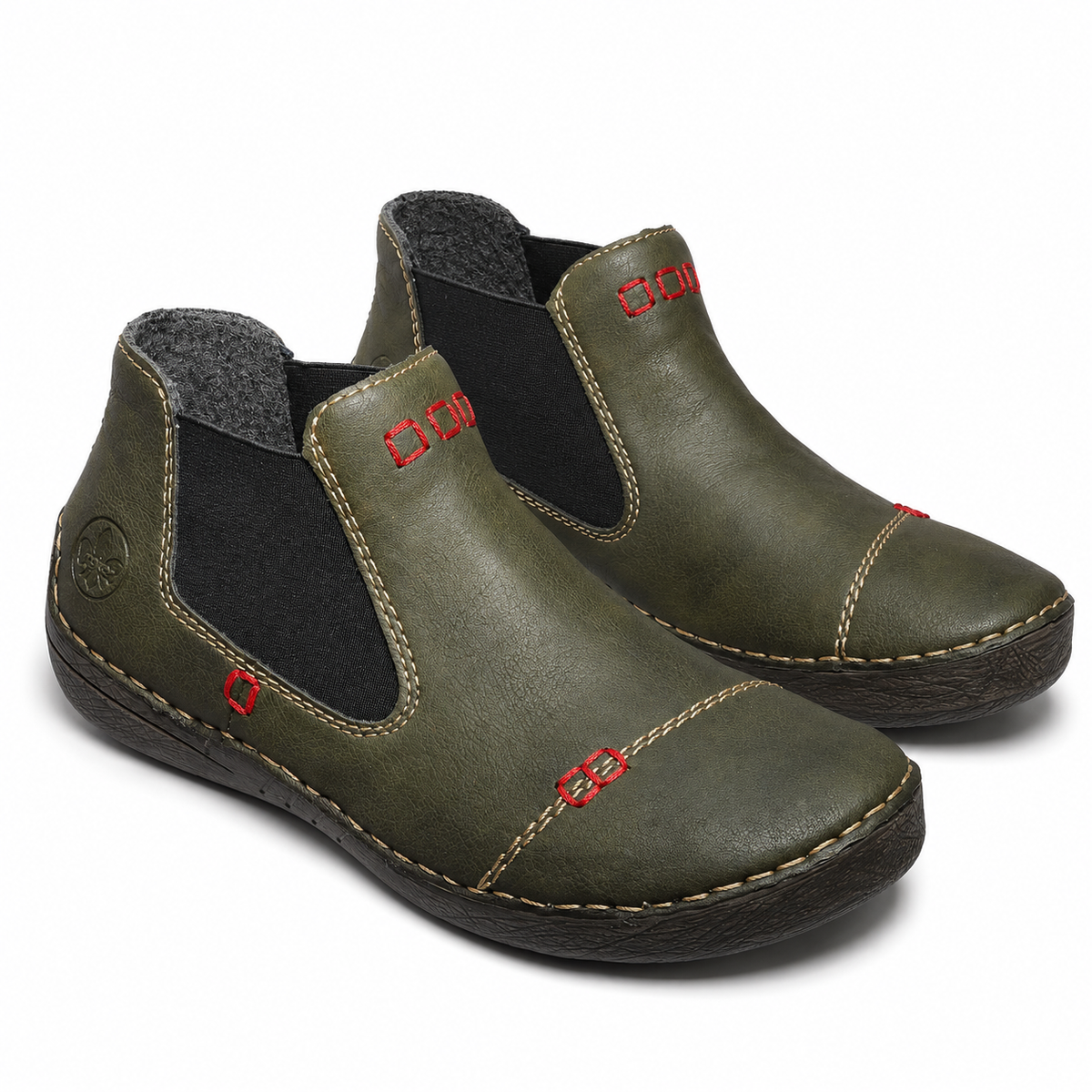Ghete Casual Damă RIEKER 52590-53 Verde – Piele Ecologică