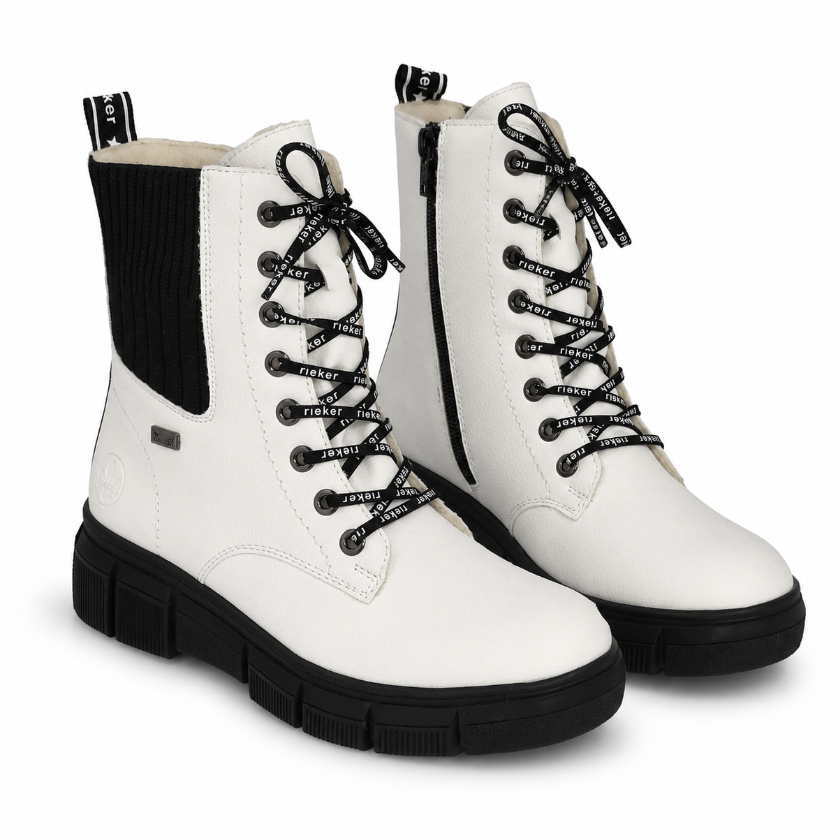 Ghete Casual Damă RIEKER RI400 Alb – Piele Ecologică