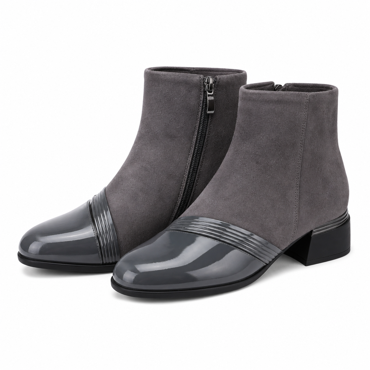 GHETE ELEGANTE DAMA ANNA VIOTTI GAW2504-G GRI VELUR + LAC