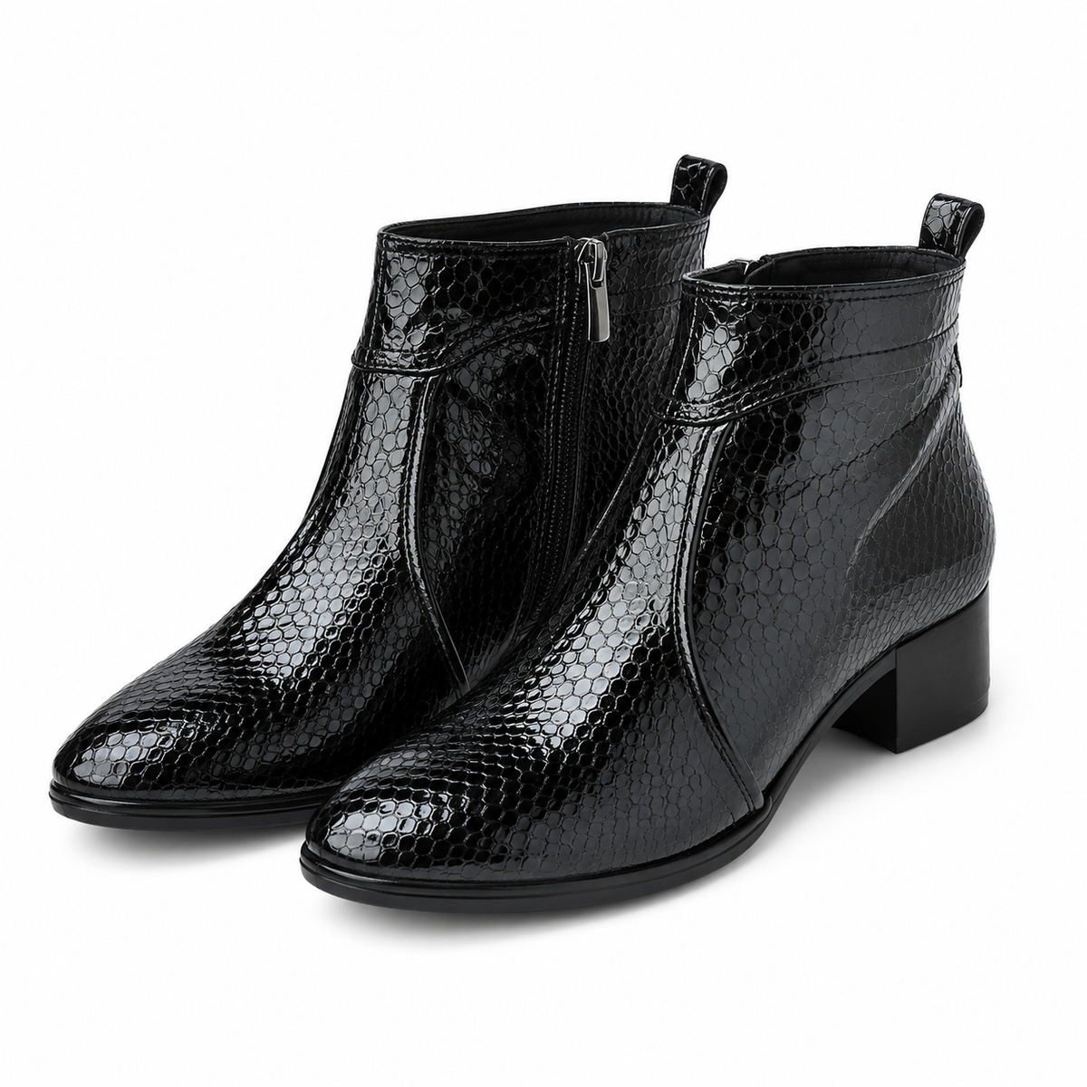 GHETE ELEGANTE DAMA DOGATI 336 NEGRE CROCO