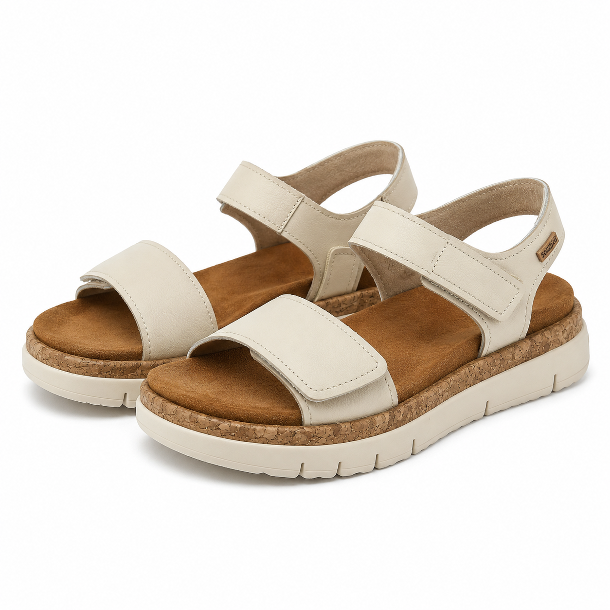 Sandale Casual Dama Piele Naturala Bej Nata Pikolinos W4N-0940 - cu Velcro
