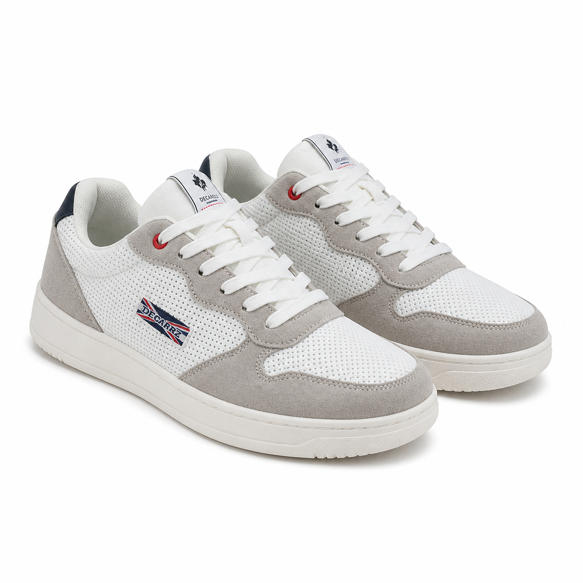 PANTOFI CASUAL BARBATI DECAR 9903 ALBI CU GRI VELUR