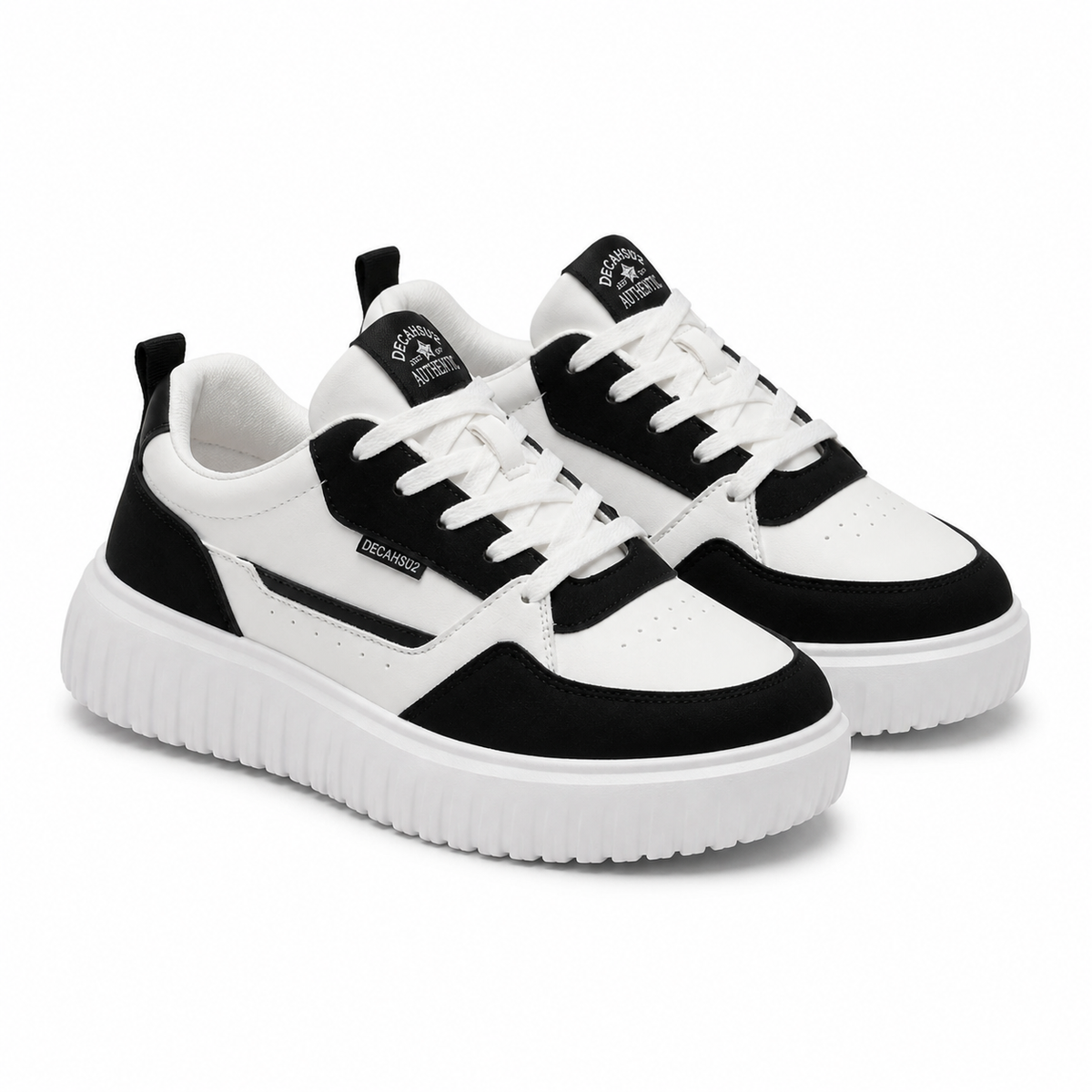 PANTOFI CASUAL BARBATI DECAR Y237 ALBI + NEGRU VELUR