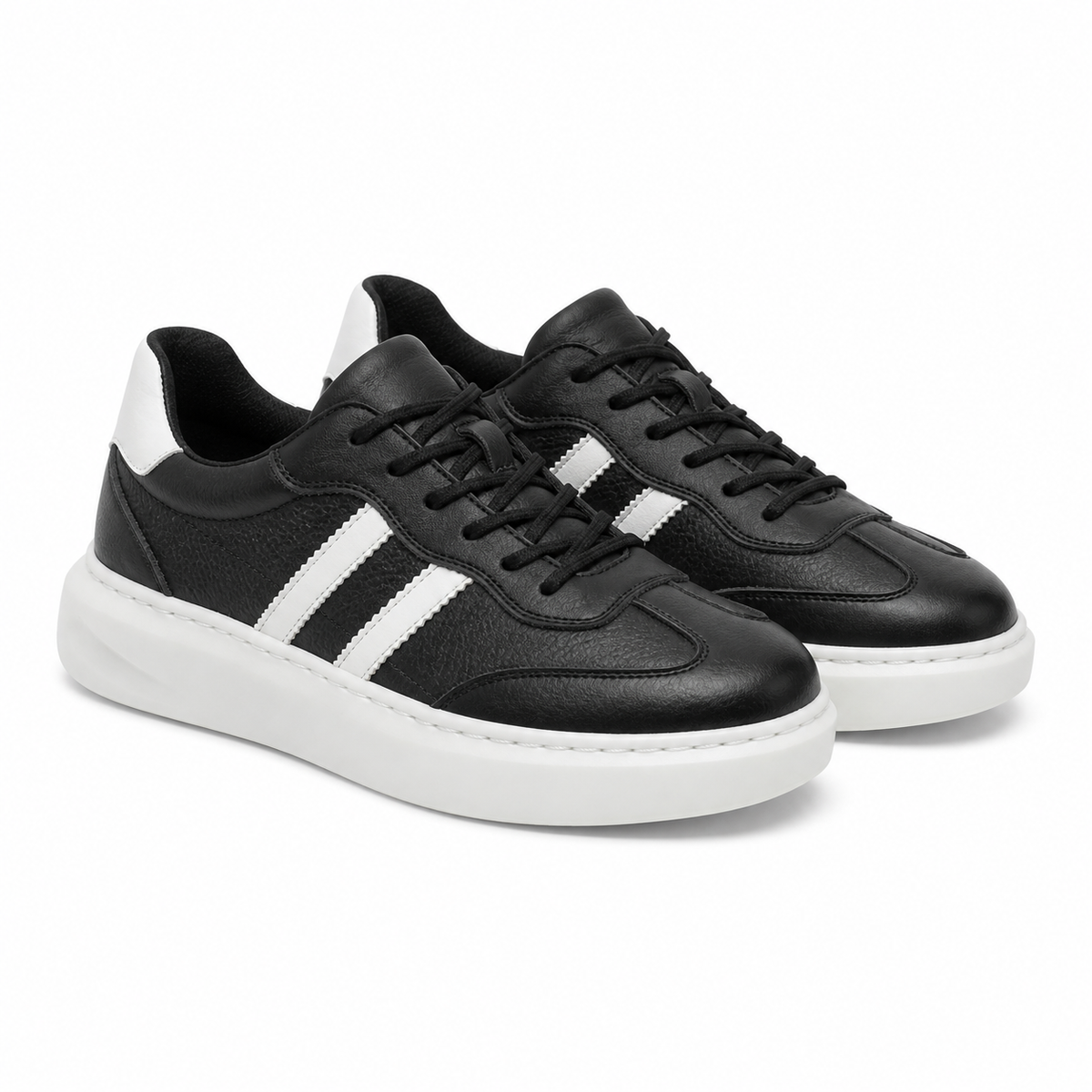 PANTOFI CASUAL BARBATI FRANCO GERARDO 02-208 NEGRI CU ALB
