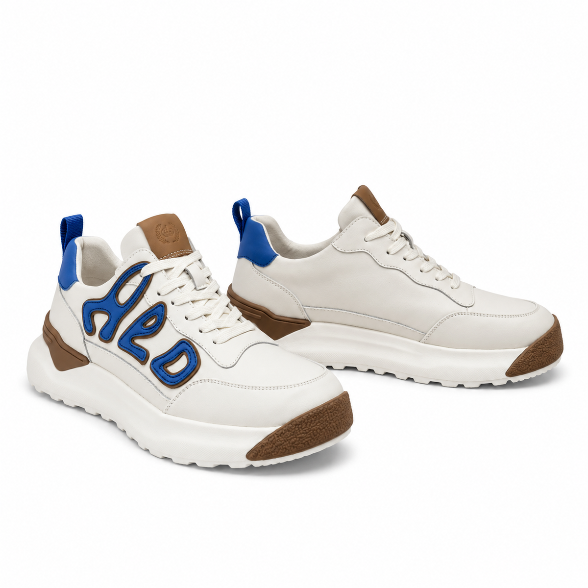 PANTOFI CASUAL BARBATI FRANCO GERARDO 10001 ALBI + ALBASTRU