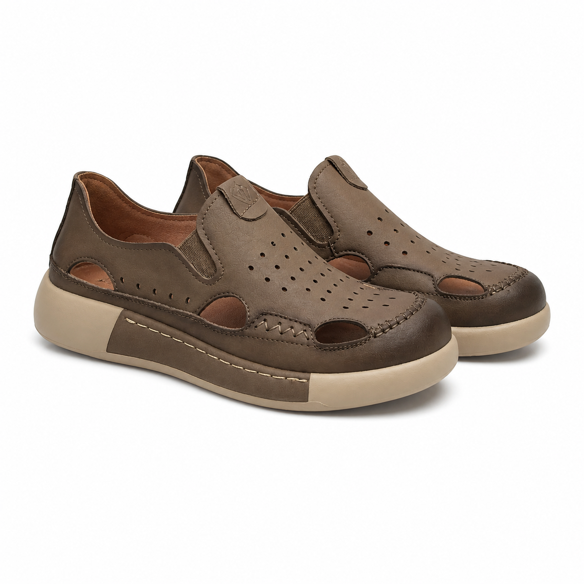 Pantofi Casual Bărbați Mels A93230 Khaki - Piele Naturală Nubuck