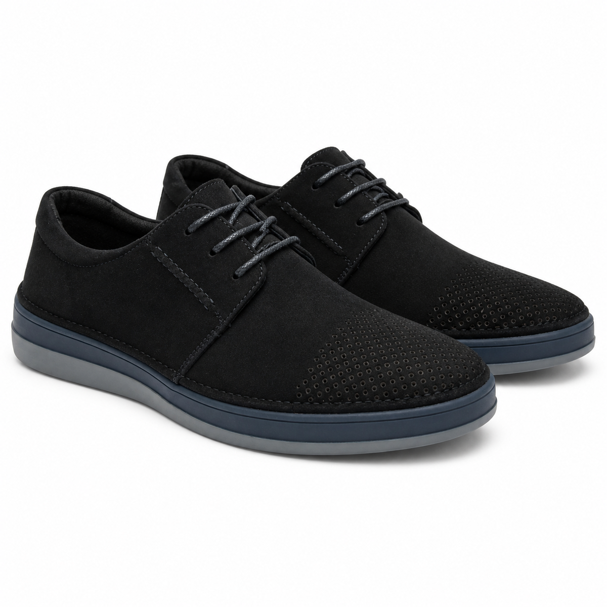 PANTOFI CASUAL BARBATI MELS W011-5 NEGRU VELUR