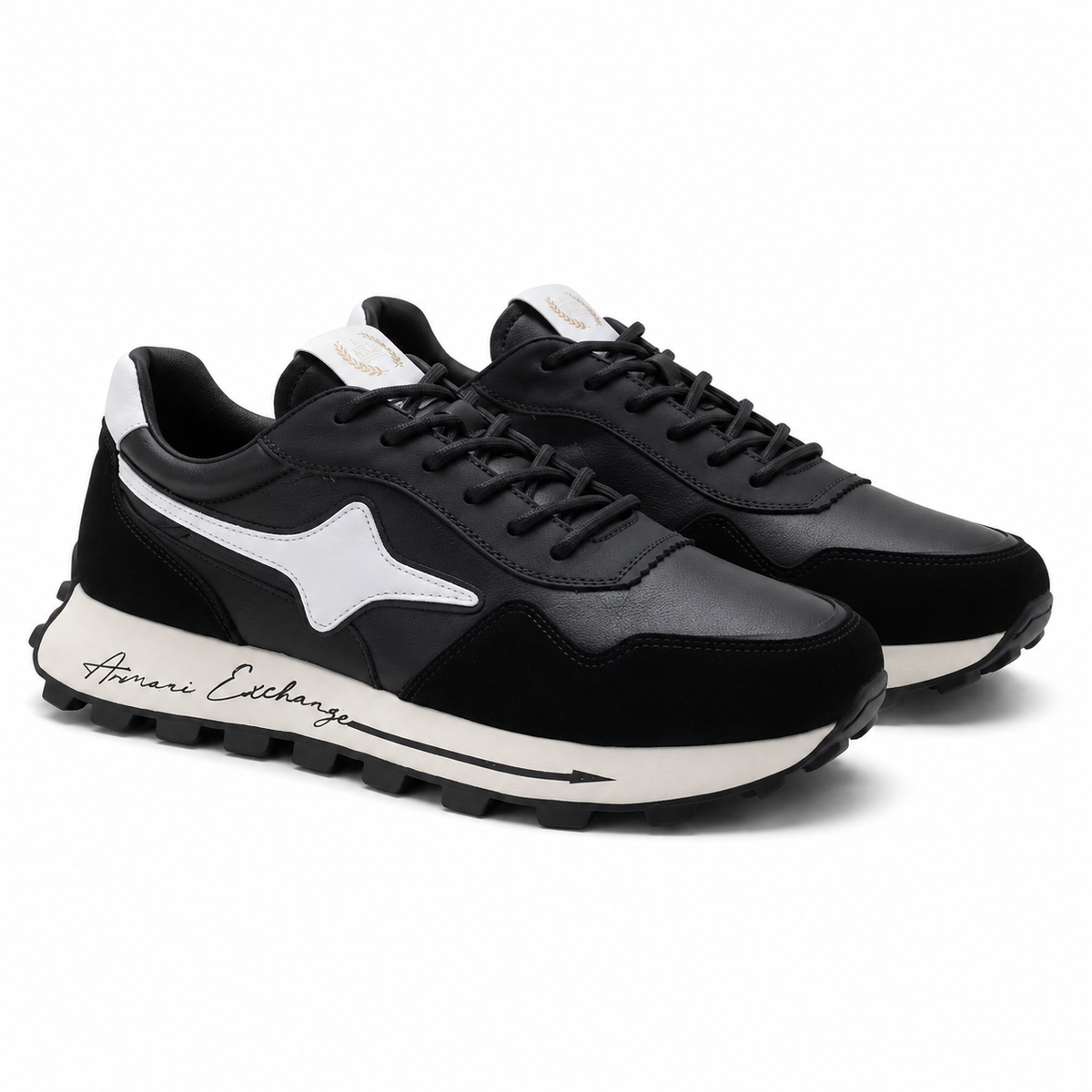 PANTOFI CASUAL BARBATI STEPHANO 6372 NEGRI CU ALB