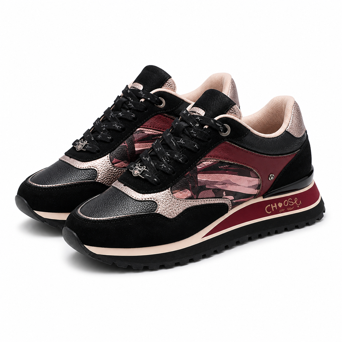 PANTOFI CASUAL DAMA ANEKKE 41390-446 NEGRI + BORDO