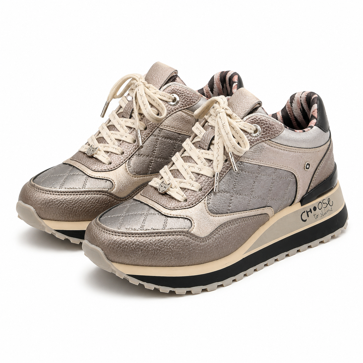 PANTOFI CASUAL DAMA ANEKKE 41390-447 GREJ METALIC