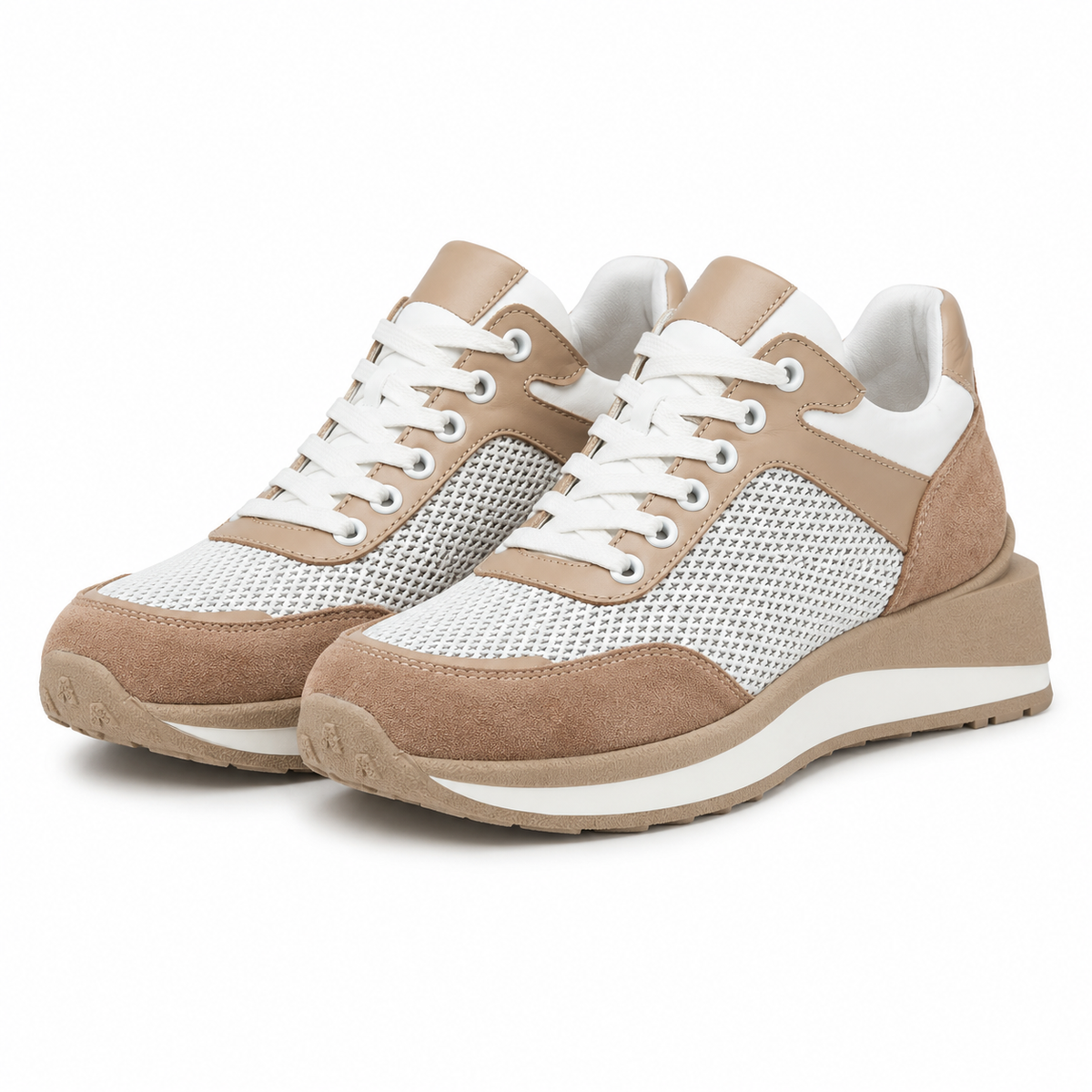 PANTOFI CASUAL DAMA DOGATI 70826 G2077-01157 ALBI + BEJ VELUR