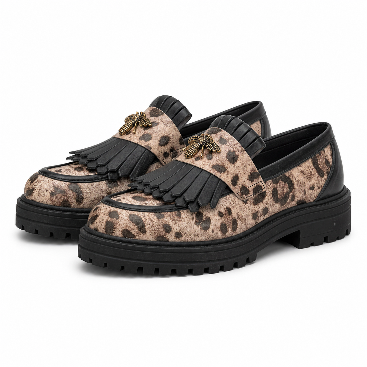 PANTOFI CASUAL DAMA DYANY 2305 BEJ+ PRINT+NEGRU