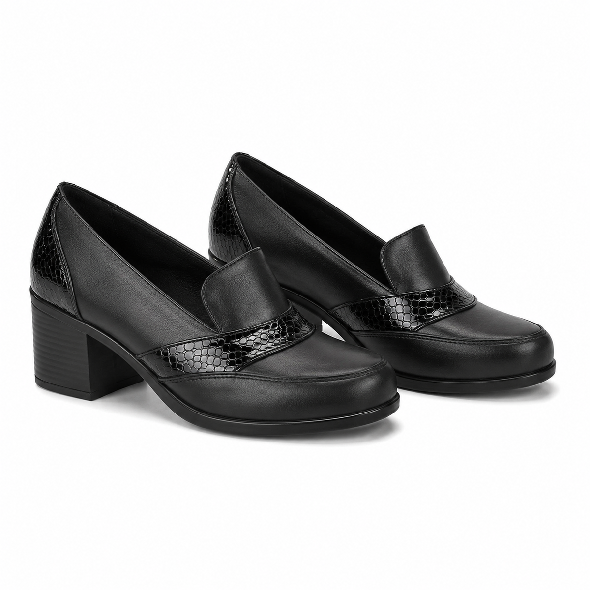 PANTOFI CASUAL DAMA NICOLIS 125394 NEGRI + CROCO