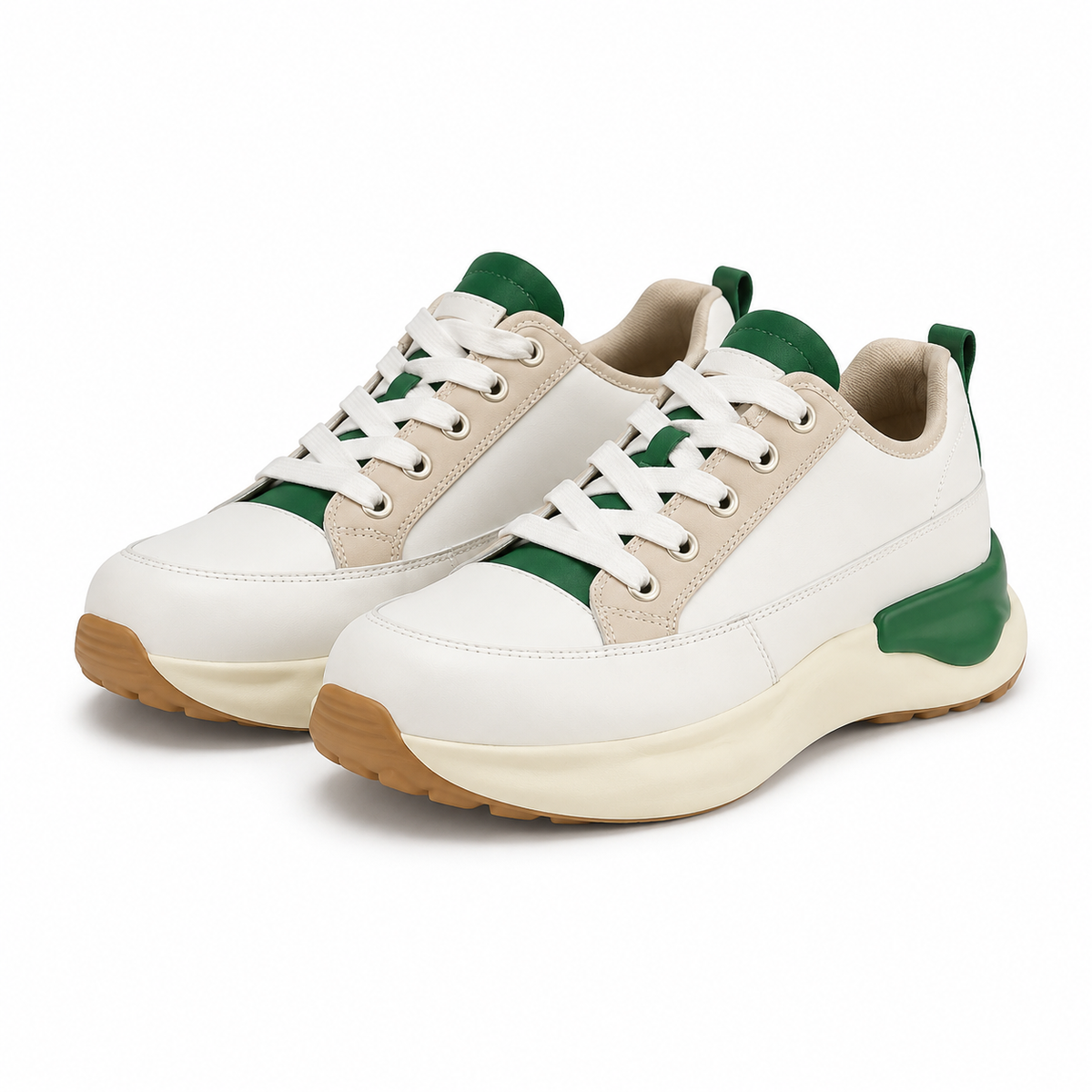PANTOFI CASUAL DAMA PASS 60006C 97-N CREM CU VERDE