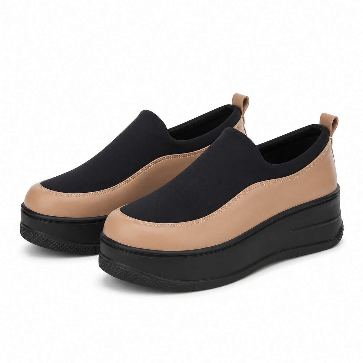 PANTOFI CASUAL DAMA PERLLA 1375-9 GREJ CAPUCINO + STRETCH NEGRU