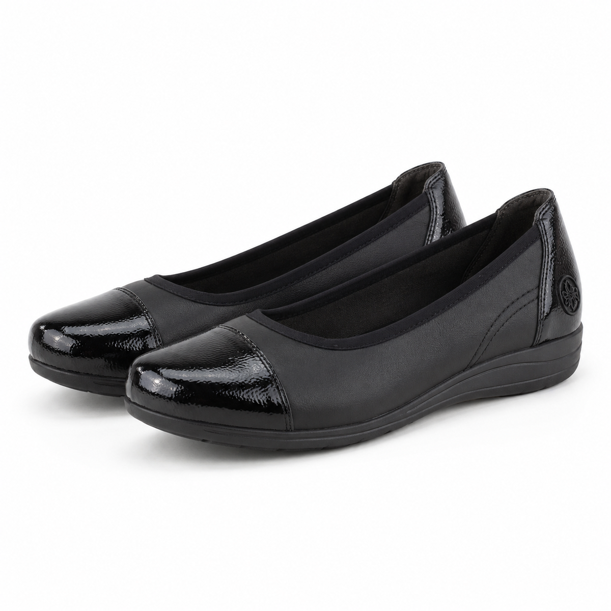 PANTOFI CASUAL DAMA RIEKER L9351-00 NEGRI + LAC