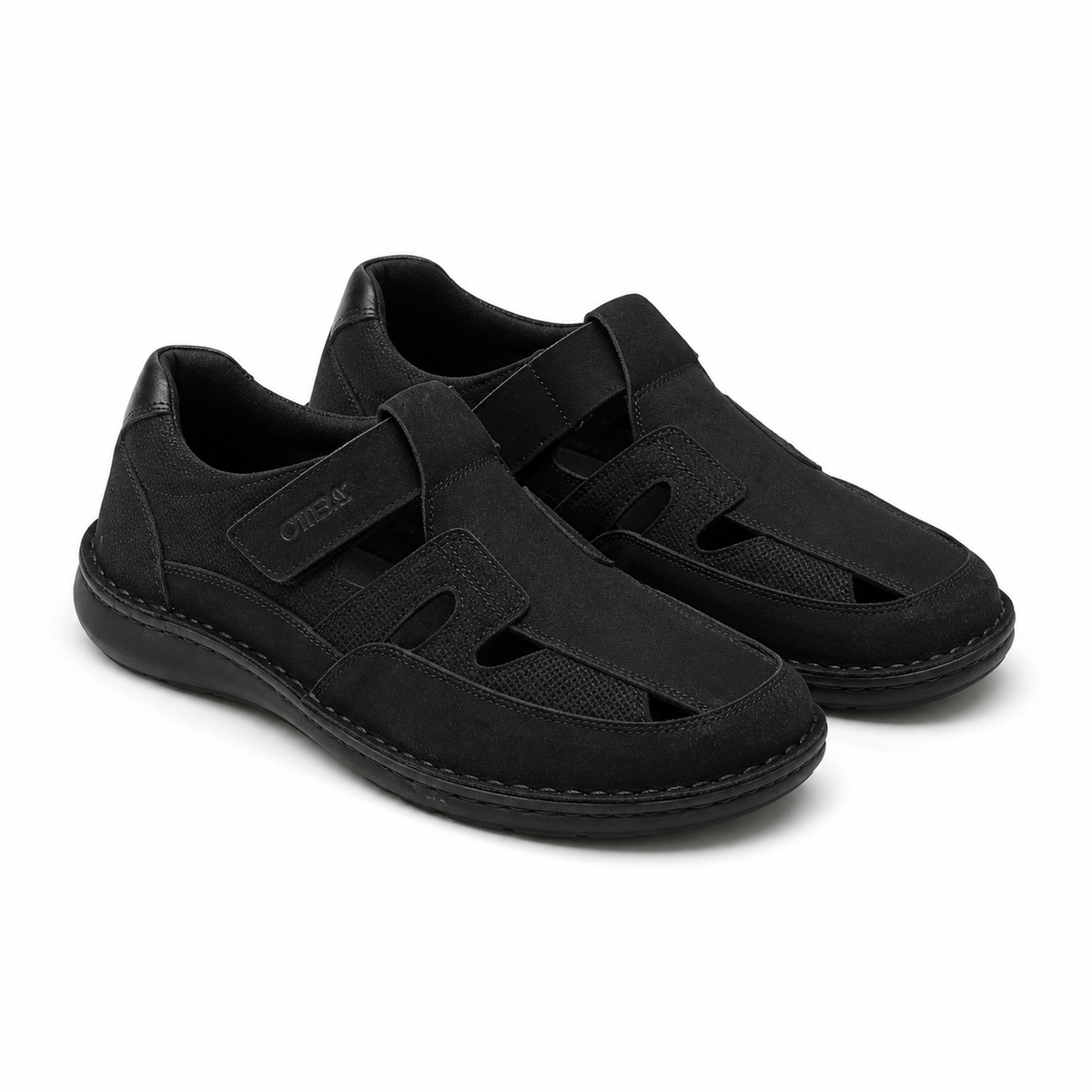 PANTOFI CASUAL PERFORATI BARBATI OTTER 9543 01-2 NEGRI NUBUCK
