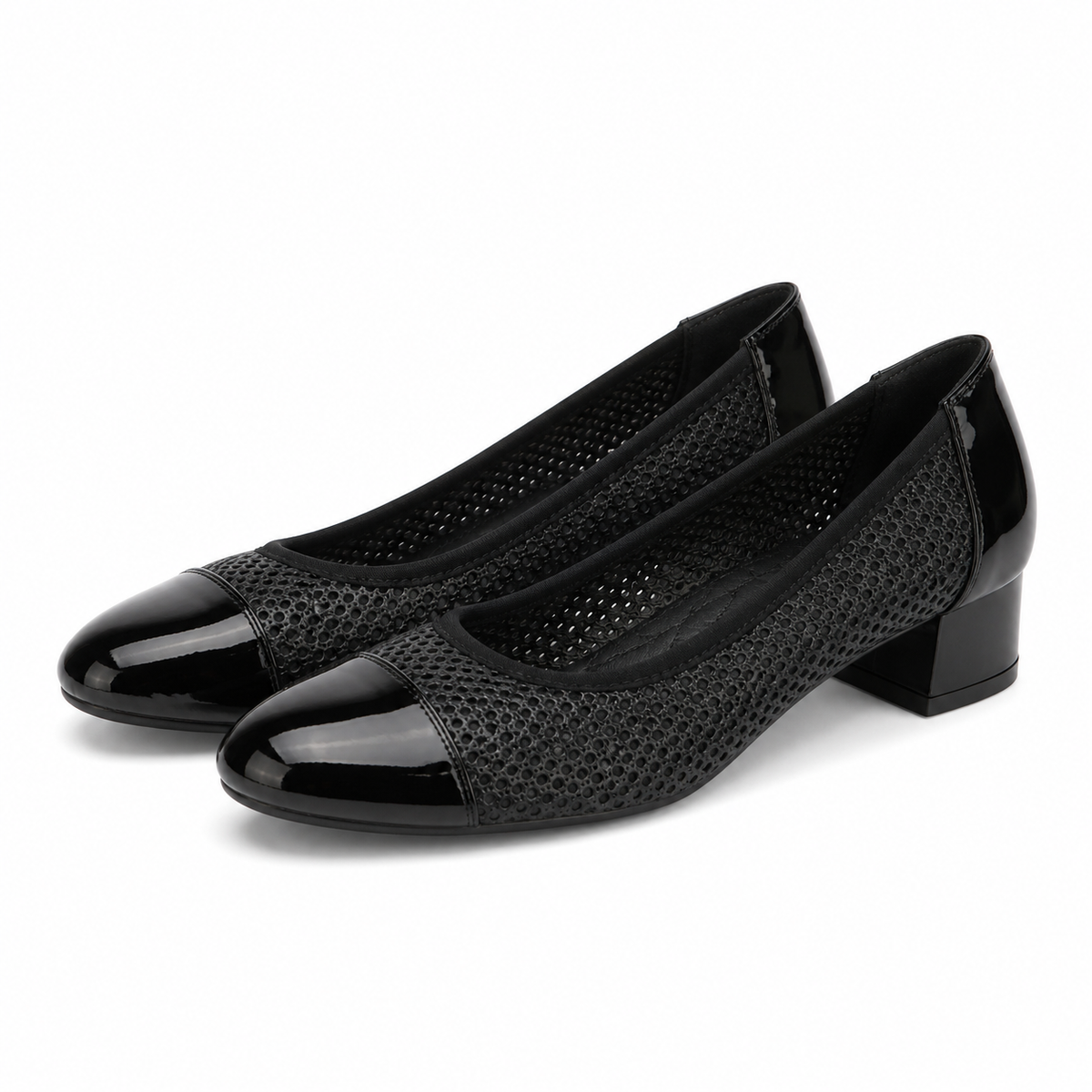 PANTOFI CASUAL PERFORATI DAMA CAPRICE 22504-44 NEGRI CU LAC