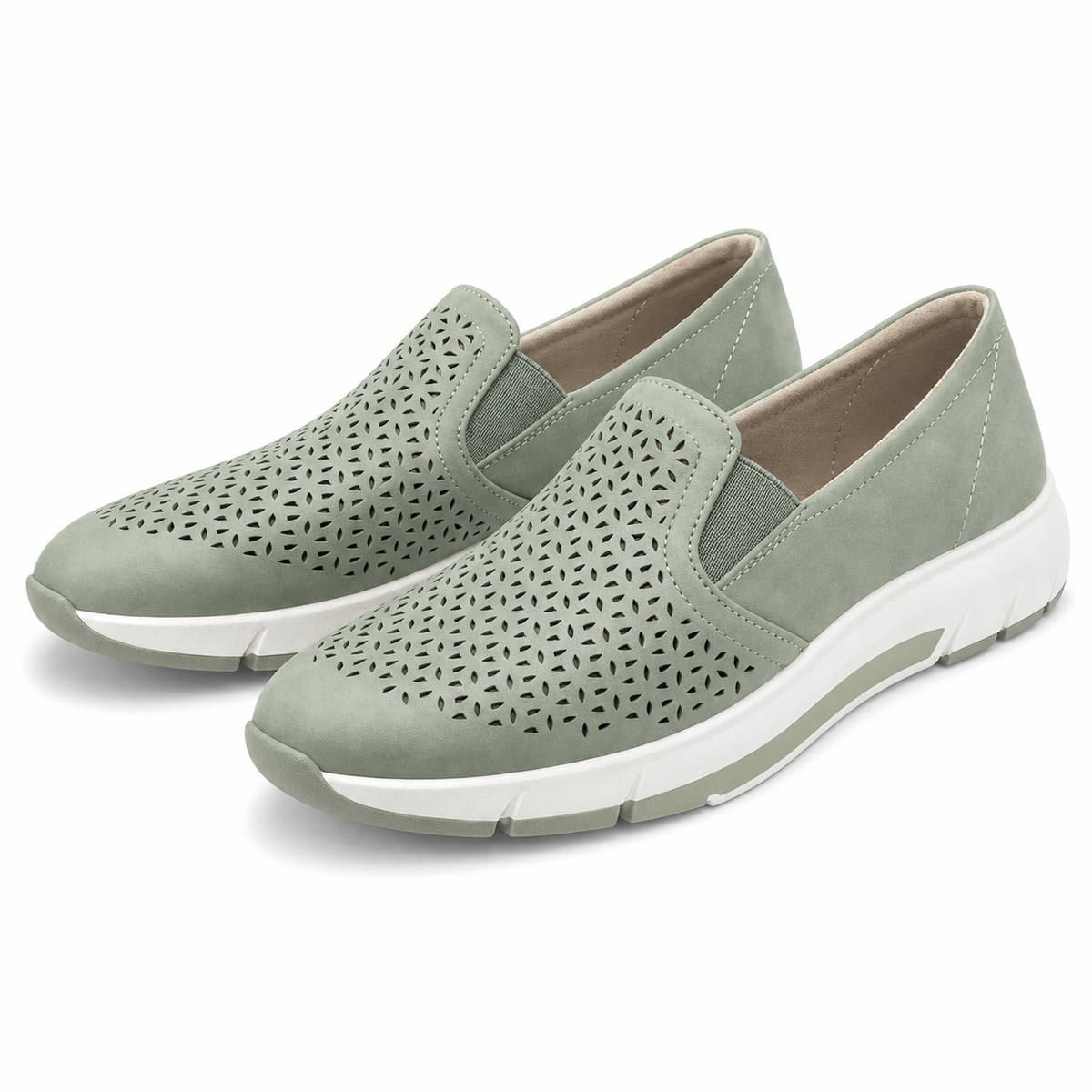 PANTOFI CASUAL PERFORATI DAMA JANA 24665-42 VERZI SAGE