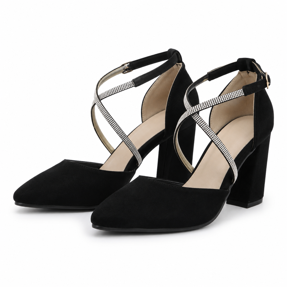 PANTOFI DECUPATI ELEGANTI DAMA PERLLA 3671-3 NEGRI VELUR