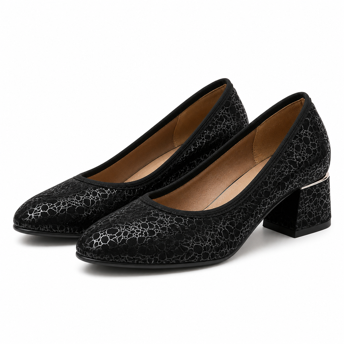 PANTOFI ELEGANTI DAMA AGA E1640 3004 NEGRI IMPRIMATI