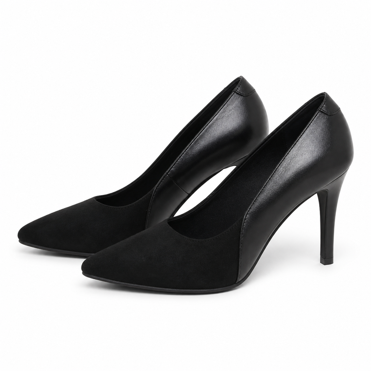 Pantofi Eleganti Damă Antonio 20527 Negru Velur + Box - Piele Naturală Întoarsă + Box
