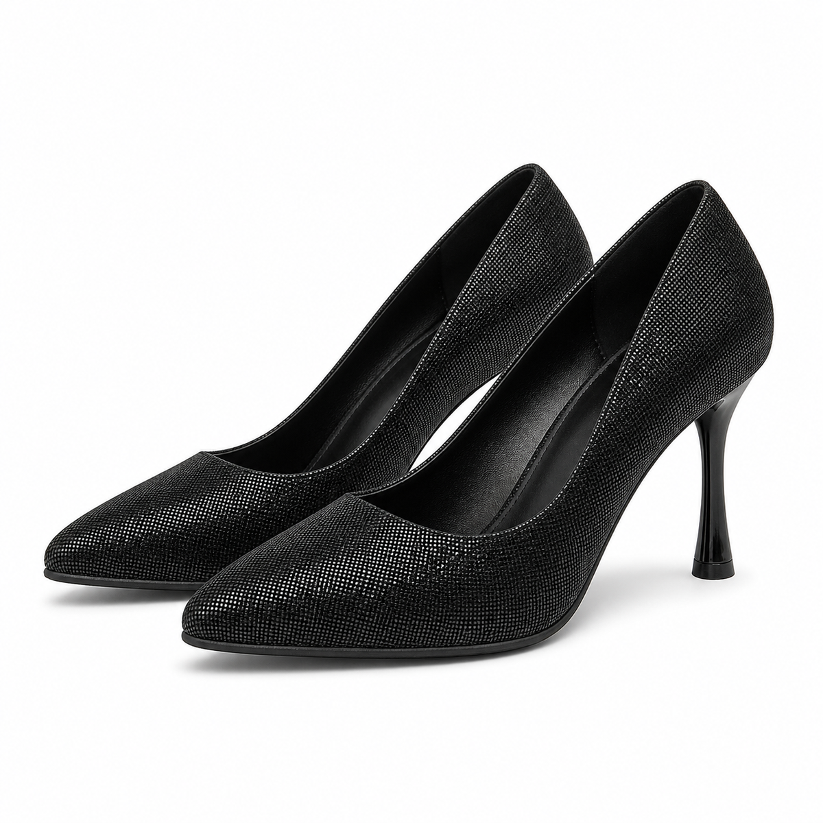 PANTOFI ELEGANTI DAMA PERLLA 3645 NEGRU EFFECT