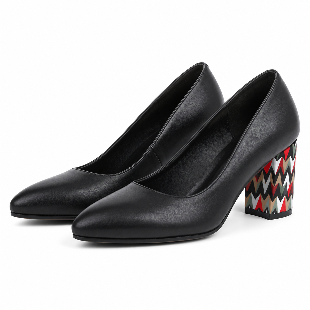 PANTOFI ELEGANTI DAMA PERLLA 470-44 NEGRI + TOC COLOR