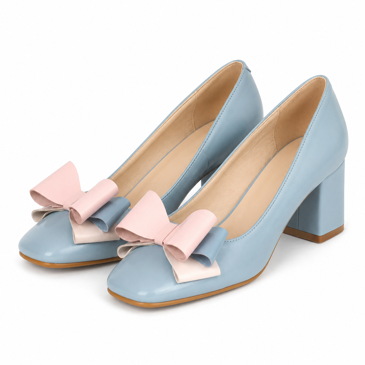 PANTOFI ELEGANTI DAMA RICO 148 BLEU CU ROZ