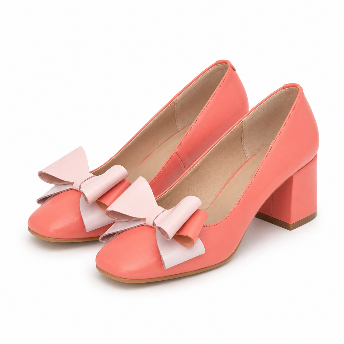 PANTOFI ELEGANTI DAMA RICO 148 CORAL CU ROZ