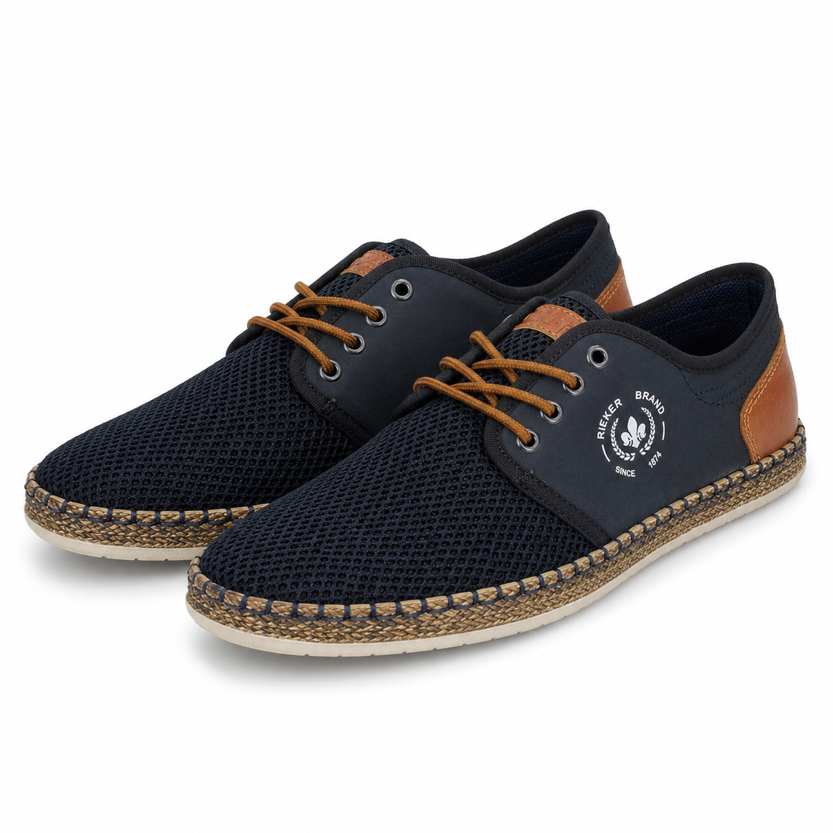 PANTOFI CASUAL PERFORATI BARBATI RIEKER B5249-14 BLEUMARIN