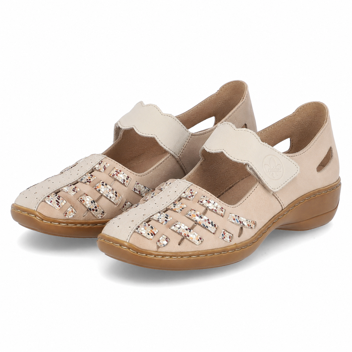 PANTOFI PERFORATI DAMA RIEKER 41369-60 BEJ