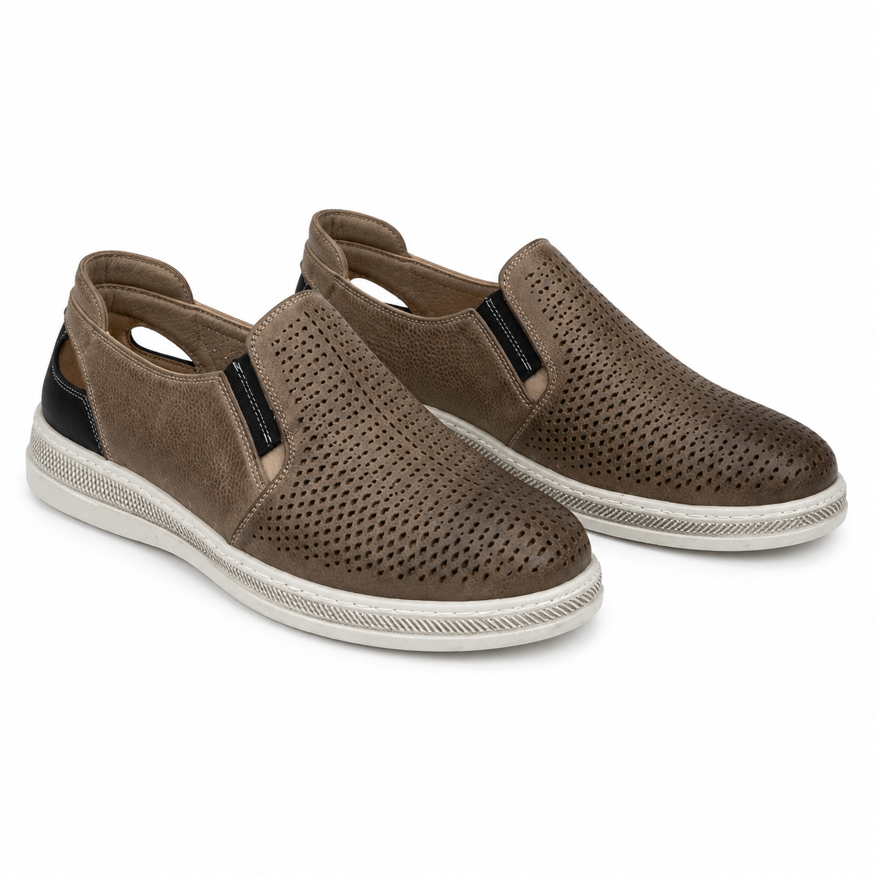 PANTOFI PERFORATI BARBATI BIO FLEX 411 TAUPE