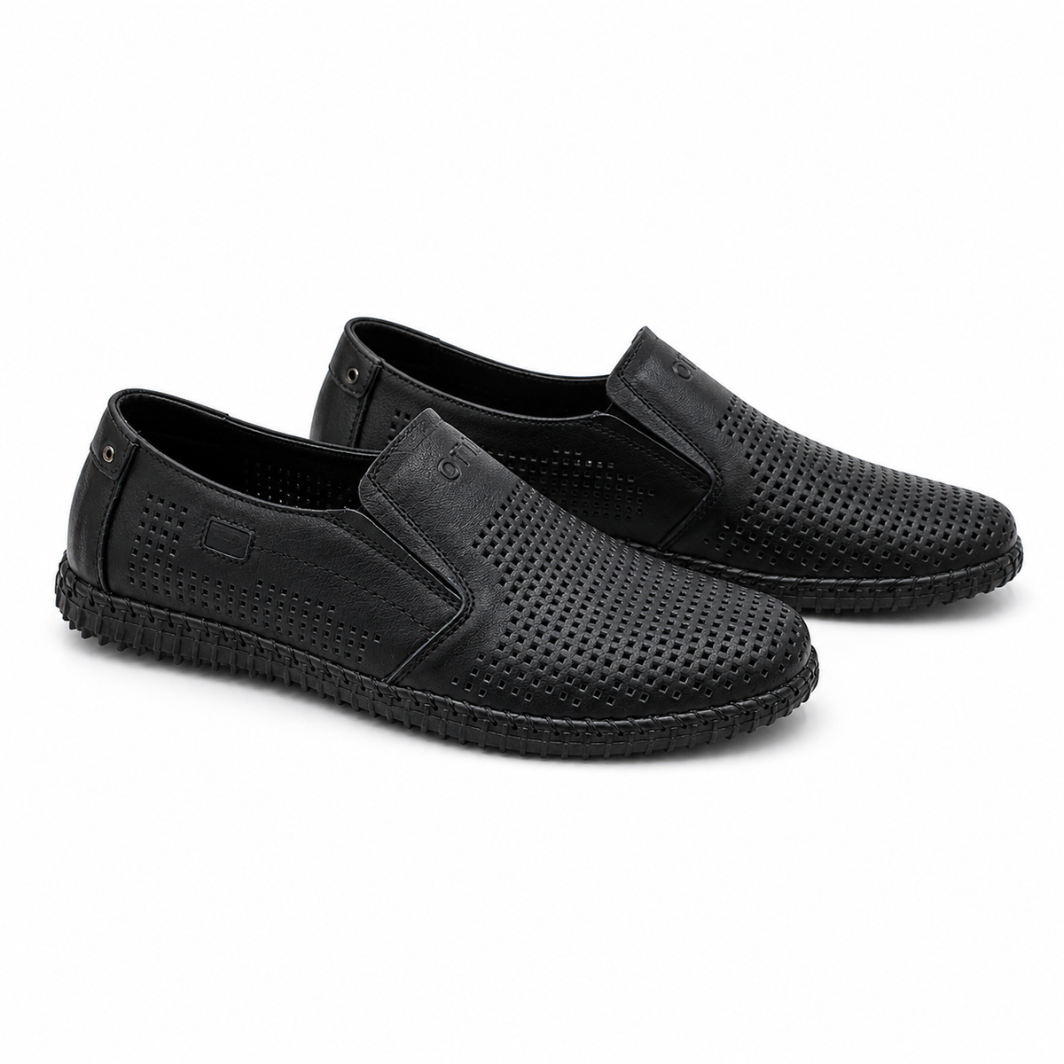 Pantofi Perforati Bărbați Otter 80005A 01-N Negru - Piele Naturală Nubuck