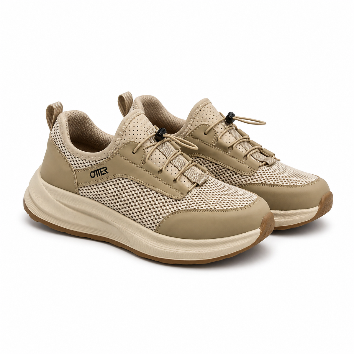 Pantofi Perforati Bărbați Otter 80018C 03-T Bej - Piele Naturală Nubuck