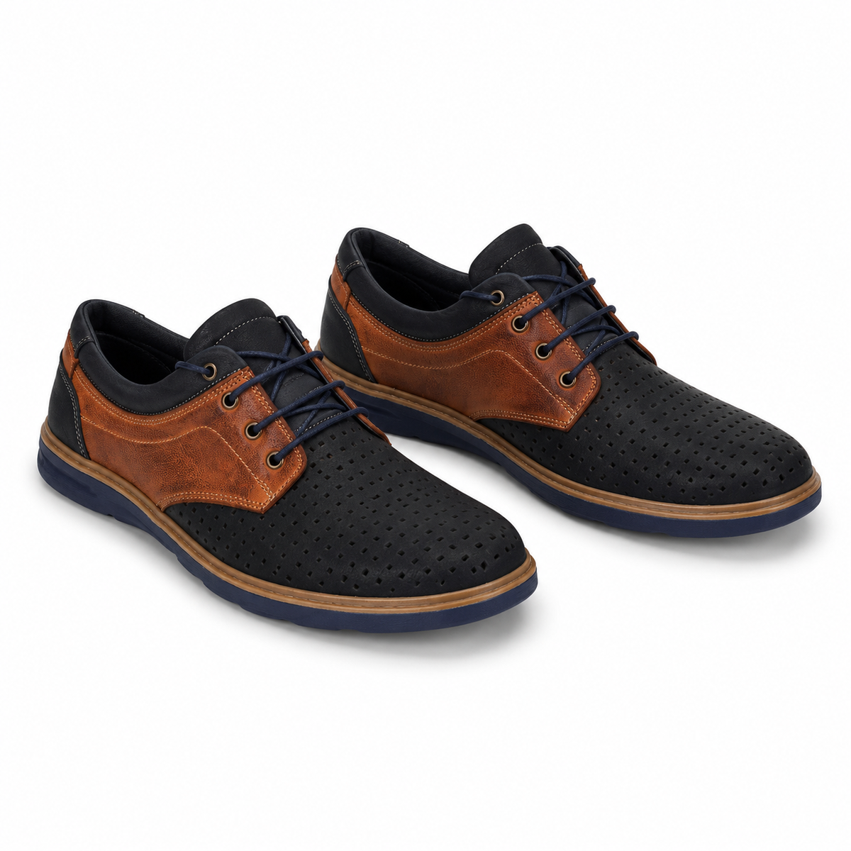 PANTOFI PERFORATI CASUAL BARBATI DOGATI 407 BLEUMARIN