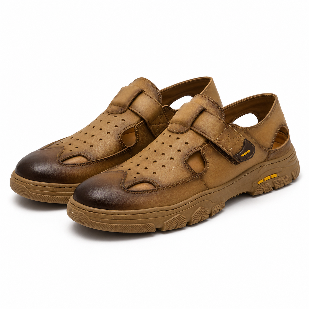 PANTOFI PERFORATI CASUAL BARBATI MELS WM816 KHAKI
