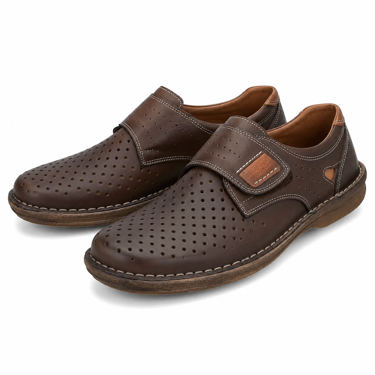 PANTOFI PERFORATI CASUAL BARBATI NICOLIS 98383 MARO INCHIS
